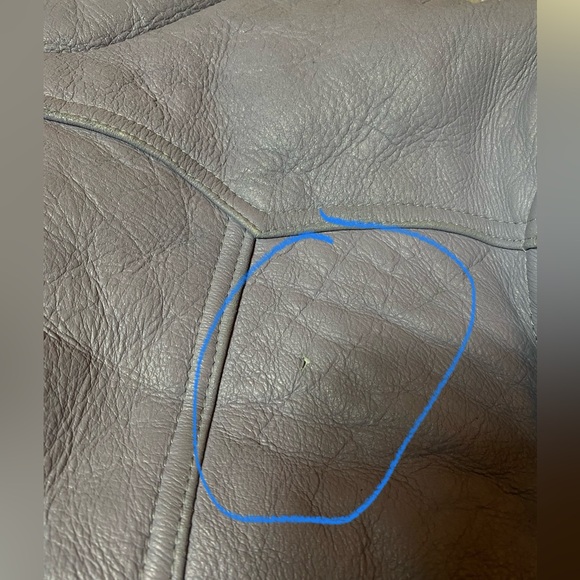 Vintage Walter Davoucci Shearling Leather Blue  Jacket Winter Mens XL - Picture 12 of 14